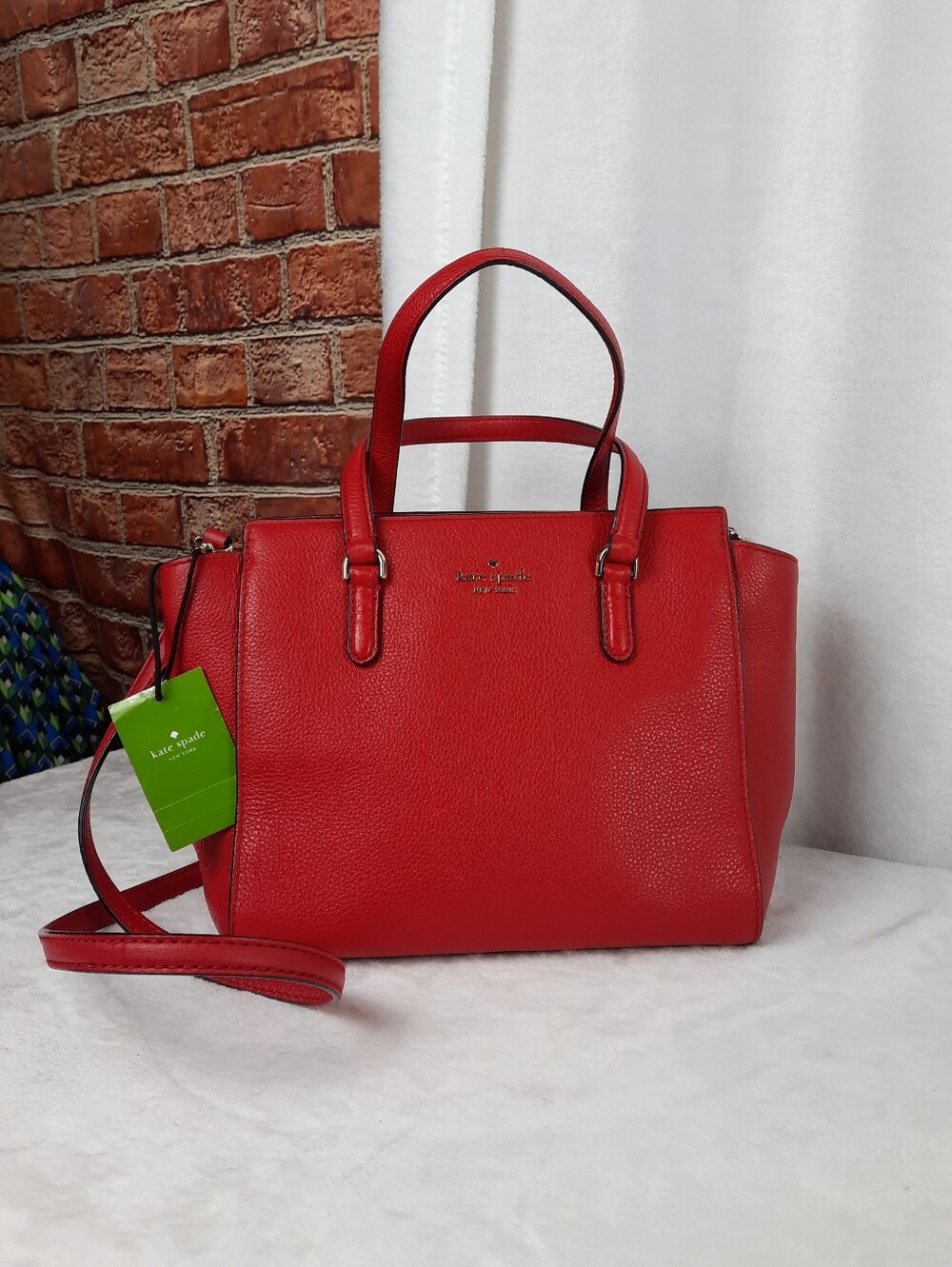 kate spade Red Pebbled Leather Tote